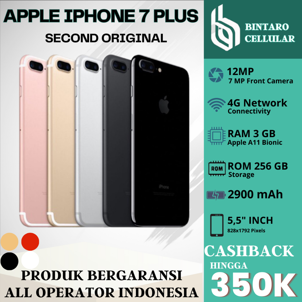 Jual 100% Asli iPhone 7 7+ Plus 256GB 128GB 32GB Second Original No