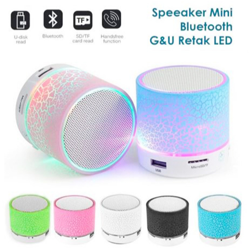 Jual SPEAKER MINI BLUETOOTH PORTABLE RETAK LAMPU LED MUSIC BOX ...