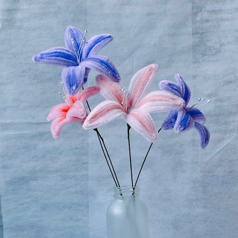 Jual Lily Pipe Cleaner Flower Bunga Kawat Bulu Shopee Indonesia