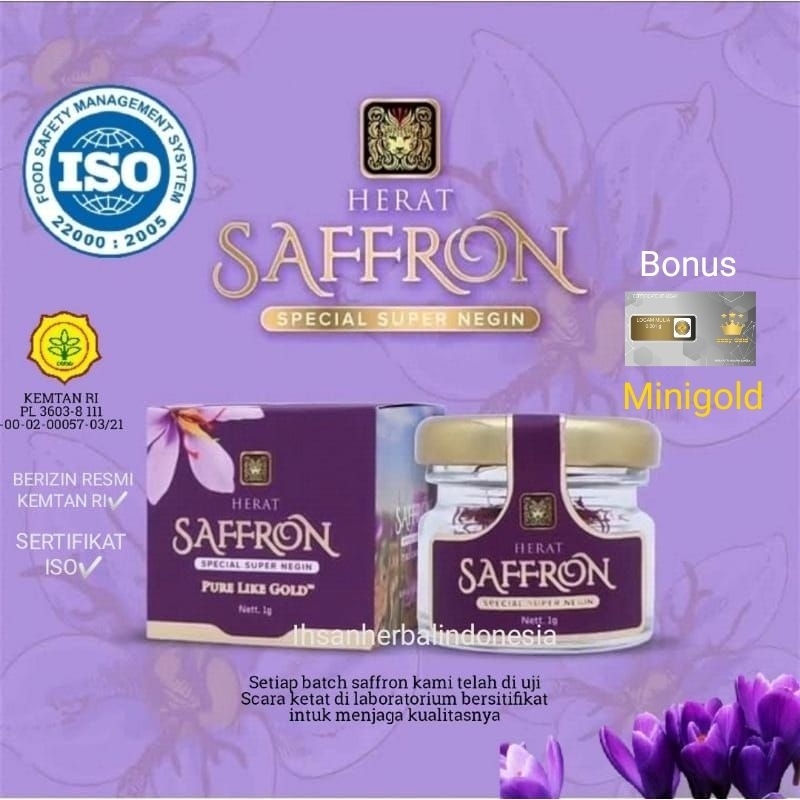 Jual [1000ORIGINAL]SAFFRON HERAT 1GRAM AFGANISTAN BERIZIN RESMI KEMTAN