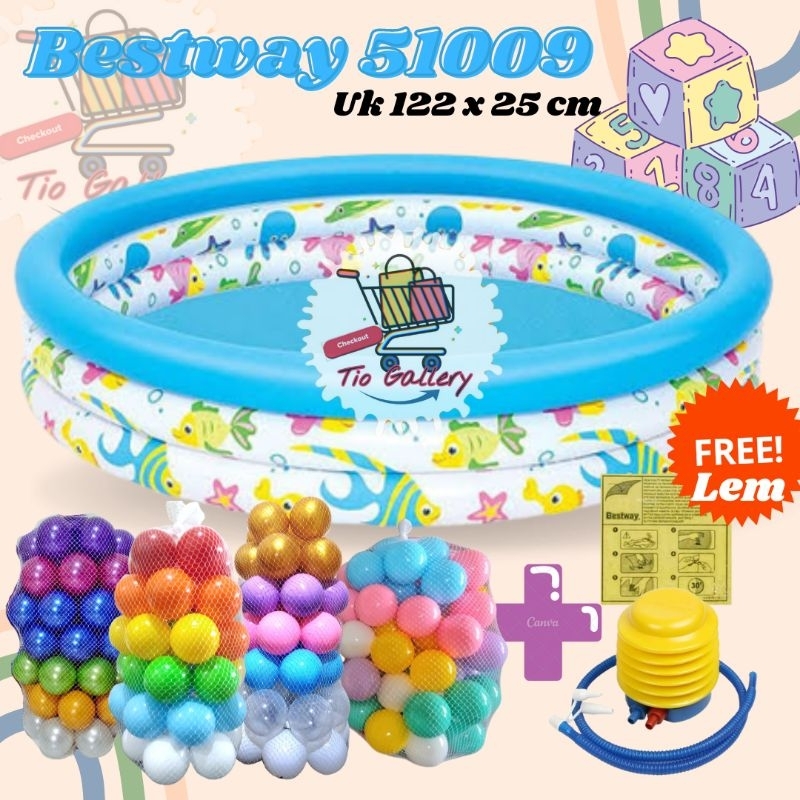 Jual Kolam Renang Anak Dan Bayi Bestway 51009 Uk 122 X 25cm - Paket ...