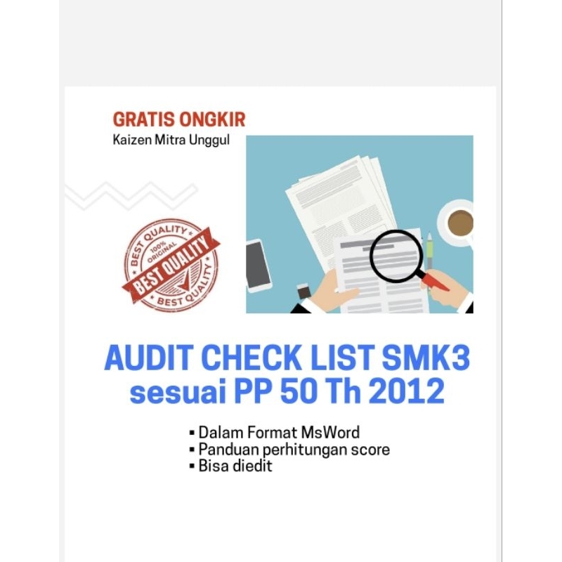 Jual Checklist Audit Smk3 Pp50 Shopee Indonesia