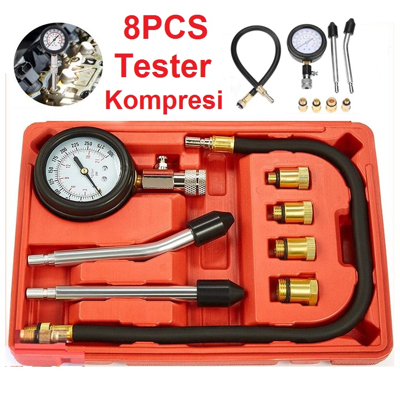 Jual 8Pcs Set Tester Kompresi Silinder Mesin Mobil Alat Pengukur ...