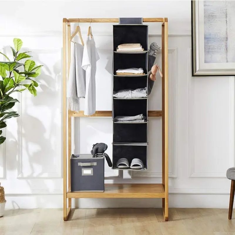 Jual HOMI - Kotak Box Rak Organizer Gantung Gantungan Kain Sekat Laci ...
