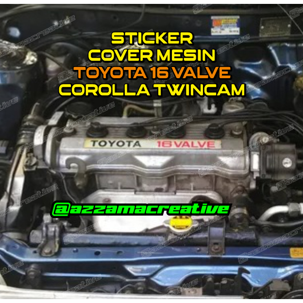 Jual Sticker Cover Mesin TOYOTA 16 VALVE For Toyota Corolla Twincam ...