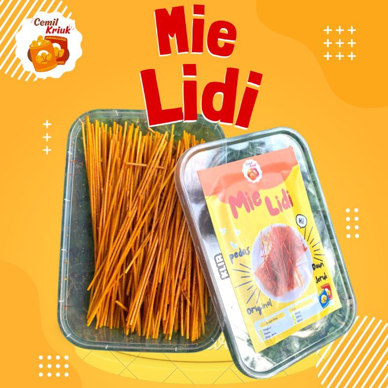 Jual Mie Lidi Mie Biting Cemil Kriuk Mie Jadul Original Pedan Daun