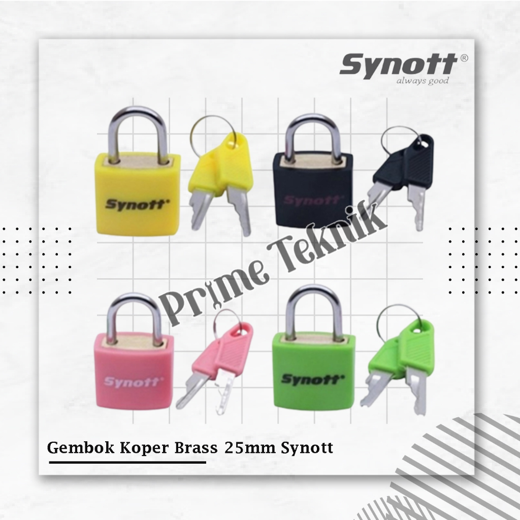 Jual Gembok Koper 25mm Warna SYNOTT Padlock Brass Kuning Hijau Pink ...