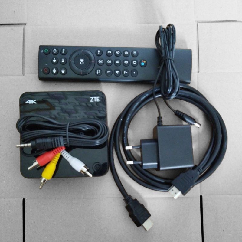 Jual STB Android tv Box ZTE 4K Full Apps Remote Voice | Shopee Indonesia