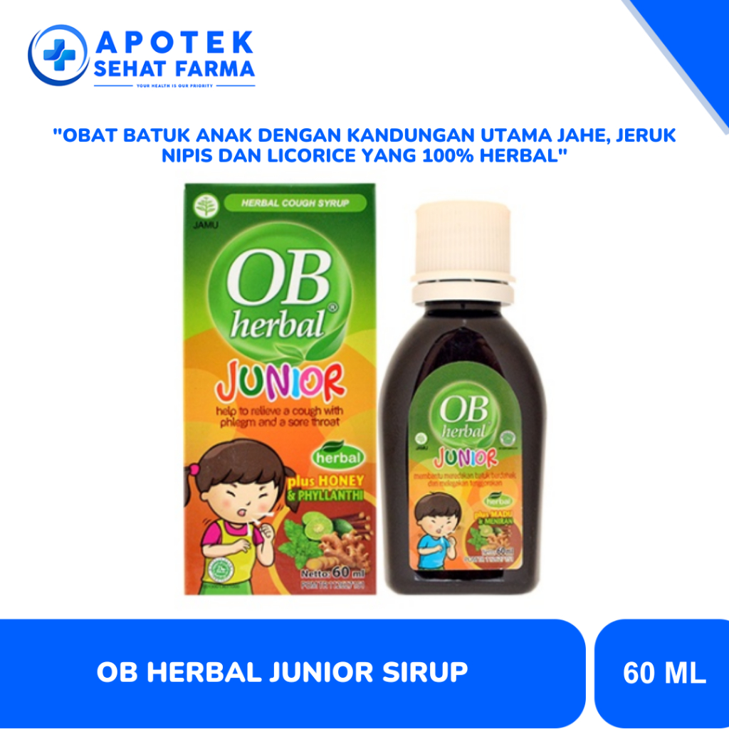 Jual OB HERBAL JUNIOR SIRUP 60 ML // OBAT BATUK ANAK 100% HERBAL ...