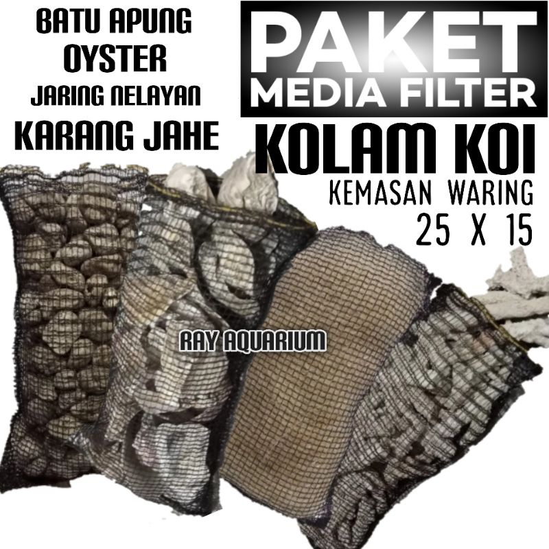 Jual Paket Media Filter KOI Filter Kolam Aquarium Kemasan Waring 25 x