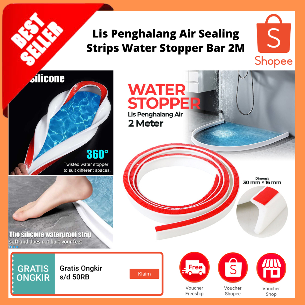 Jual Lis Penghalang Air Sealing Strips Water Stopper Bar 2m Pita