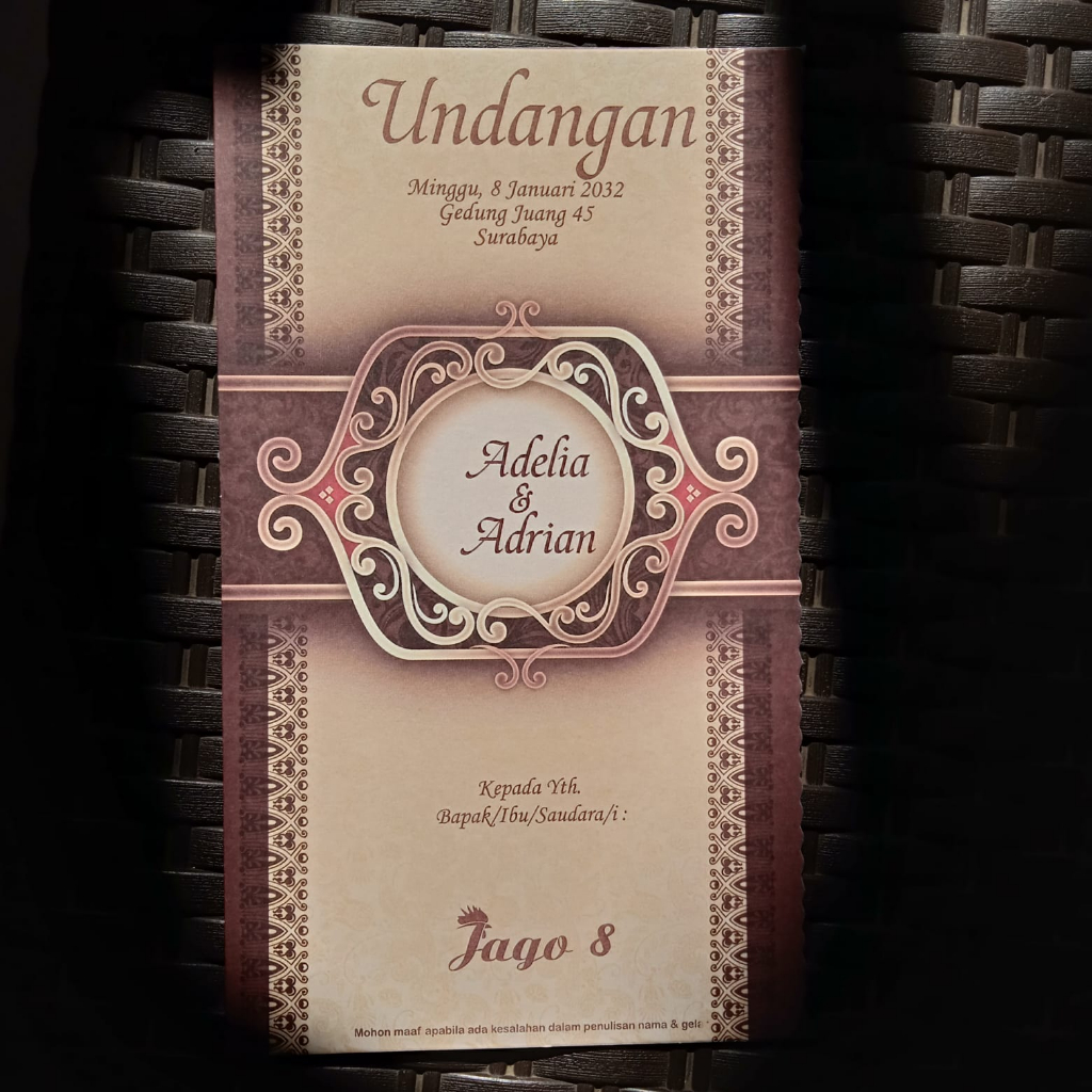 Jual Blangko Undangan Atau Kertas Undangan Pernikahan Jago 08 Dengan ...