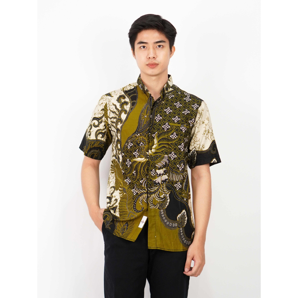 Jual Swipe Up Kemeja Batik Pria Modern Slimfit Lengan Pendek Shiragiku ...