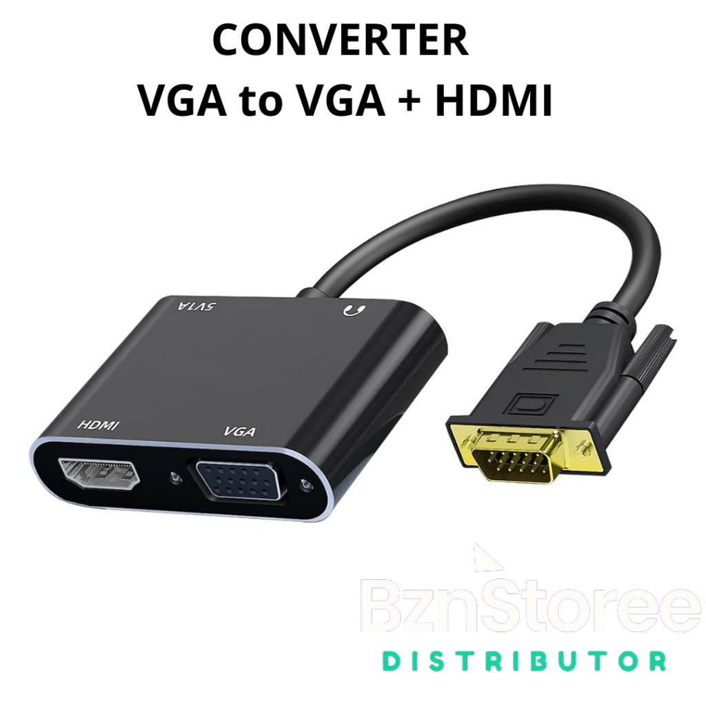 Jual Adapter Splitter Vga Ke Hdmi Dengan Audio 3.5mm Untuk Pc Proyektor