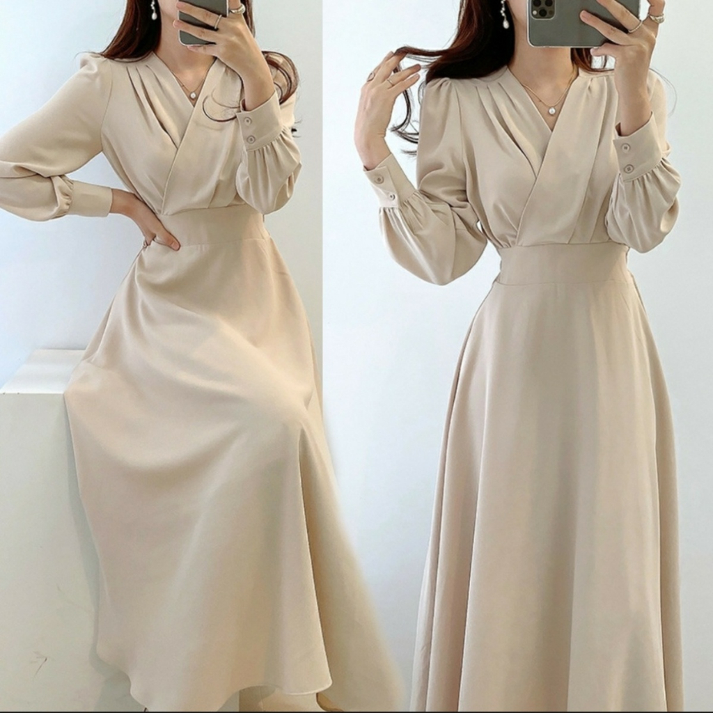 Dress Lengan Panjang Kalon Brown main image 1