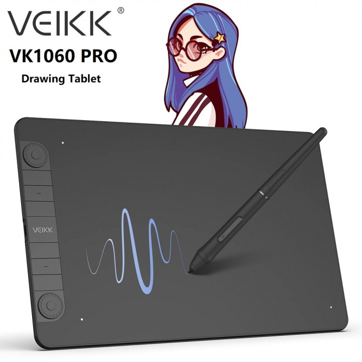 Jual VEIKK VK1060 PRO Digital Graphics Drawing Tablet with Pen Tablet