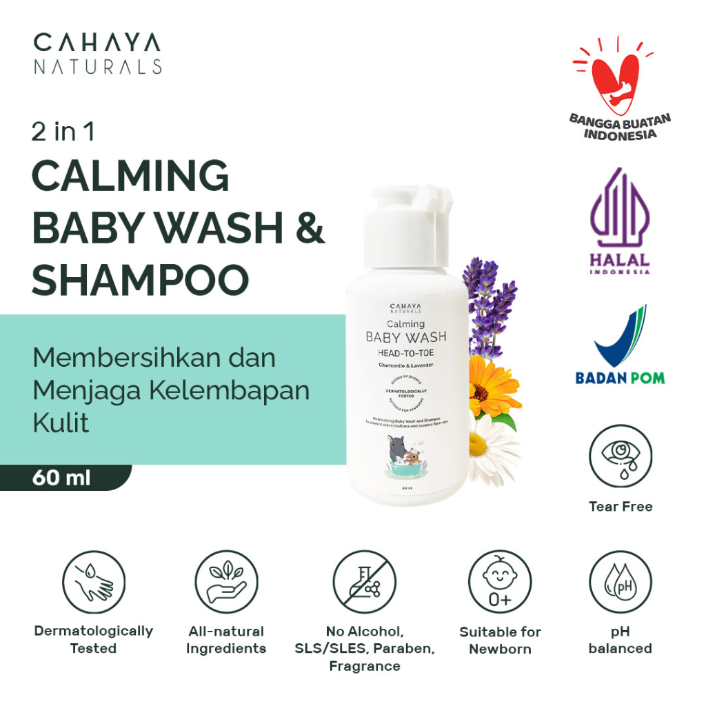 Jual Calming Baby Wash (Sensitive Skin) Head to Toe 60 ml Cahaya