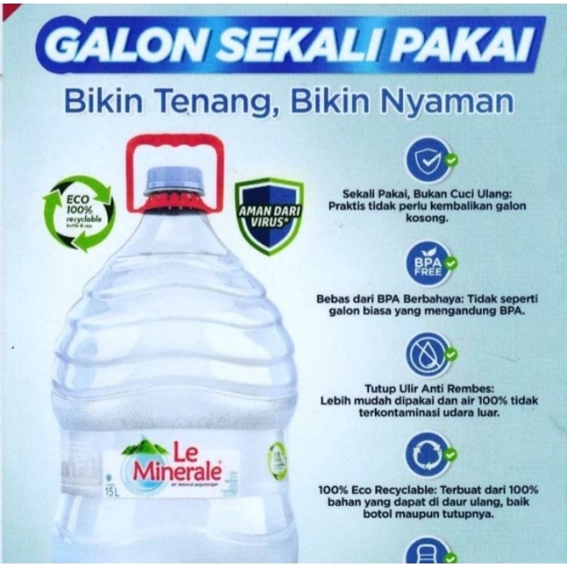 Jual Galon Le Minerale 15 Liter Air Galon Le Mineral Shopee Indonesia 5698