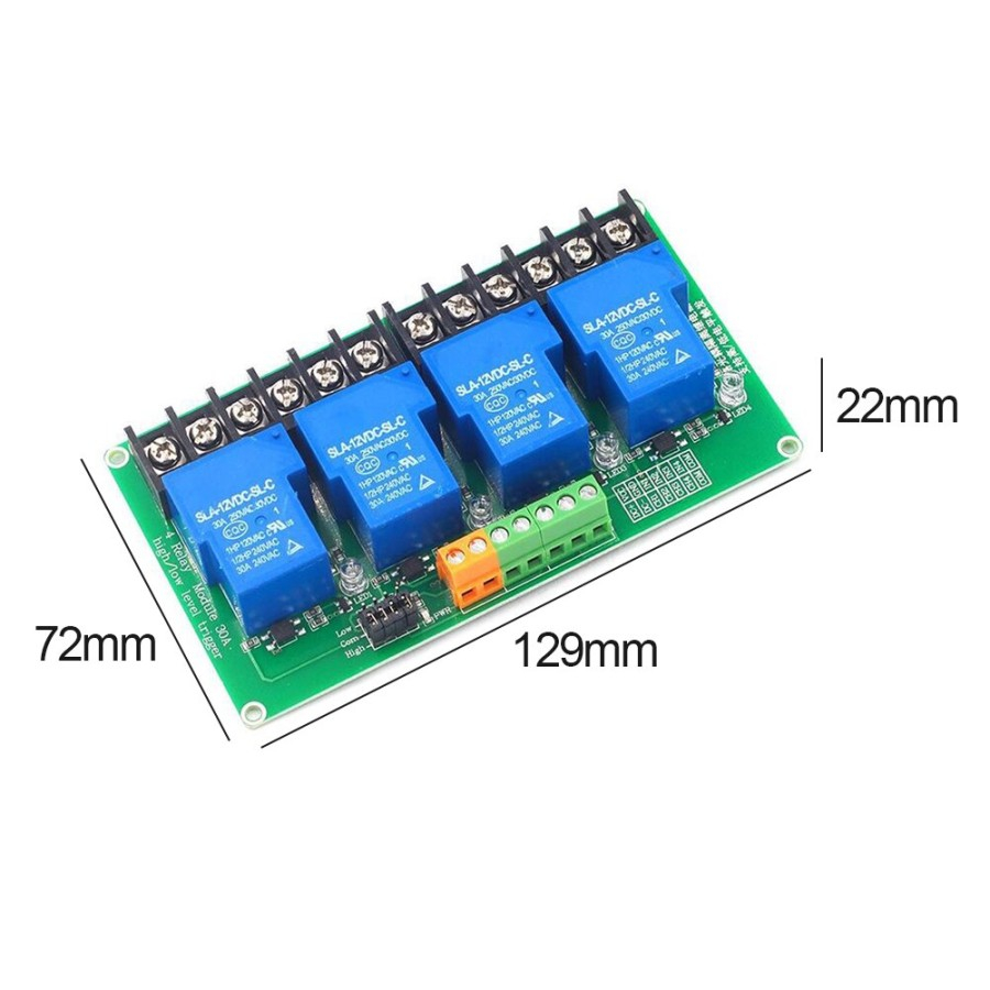 Jual Relay module Arduino 4ch 30A Input Bisa High dan Low Active ...