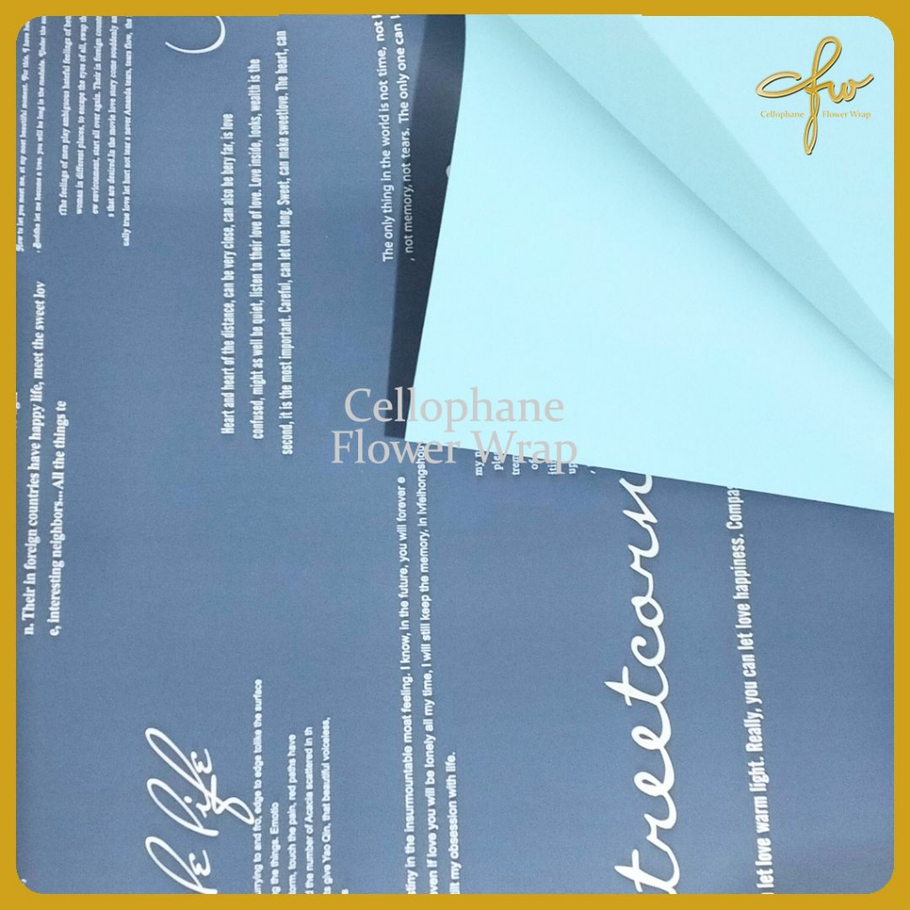 Jual Kertas Buket Bicollor Letter Cellophane Flower Wrap | Shopee Indonesia