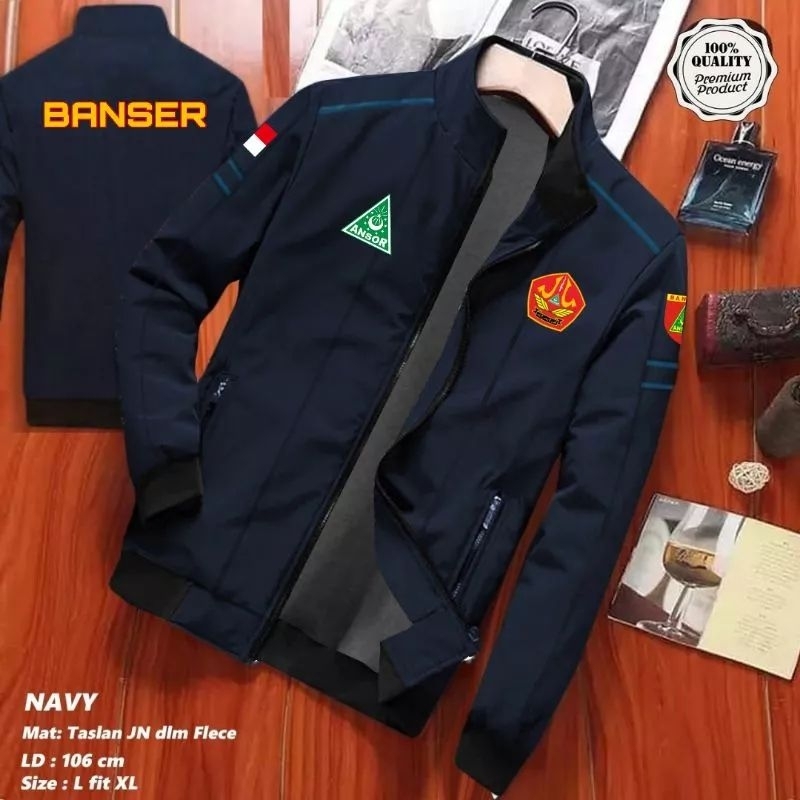 Jual Jaket Banser Model Paradut 2Lapisan tebal Taslan/Flece Pria dan