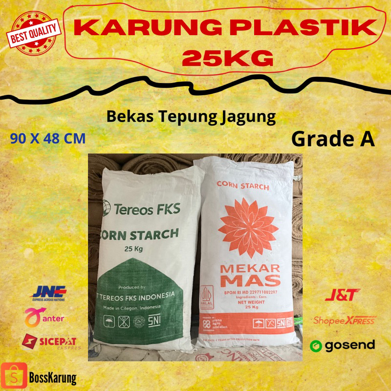 Jual Karung Plastik Bekas 25kg 90 X 48 Cm Karung Terigu Tepung Jagung