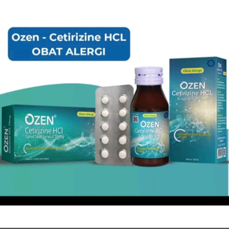 Jual Ozen Tablet Obat Alergi 1 Blister Isi 10 Tablet dan Ozen Syrup ...