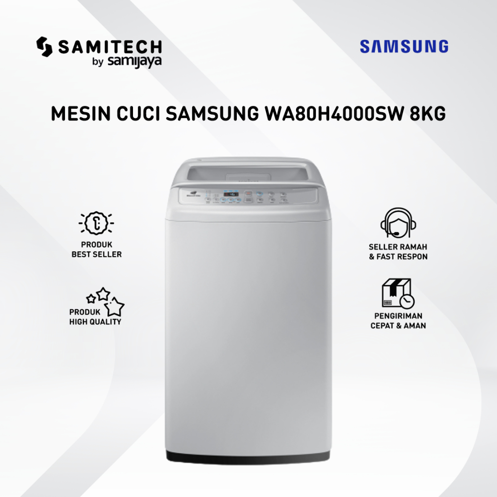 Jual MESIN CUCI TOP LOADING 1 Tabung SAMSUNG WA80H4000SW BERGARANSI ...