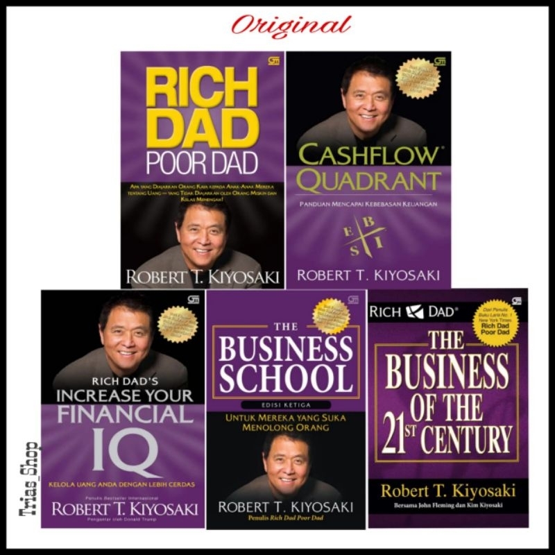 Jual Paket 5 Buku Rich Dad Poor Dad Cashflow Quadrant Financial Iq