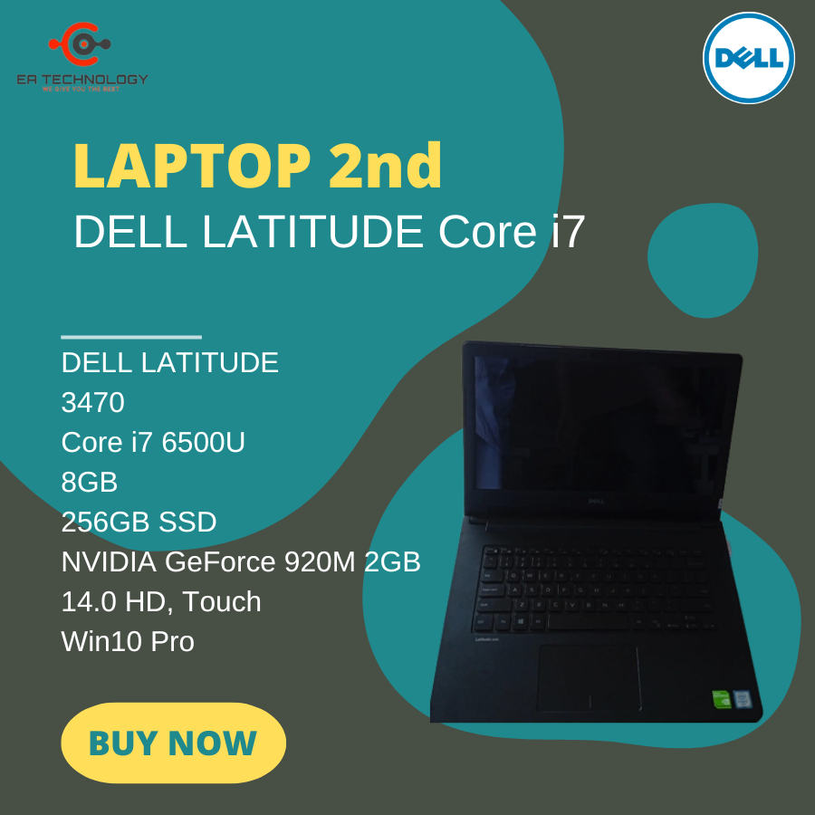 Jual DELL LATITUDE 3470 i7-6500U 8GB 256SSD NVIDIA 920M 2GB 14