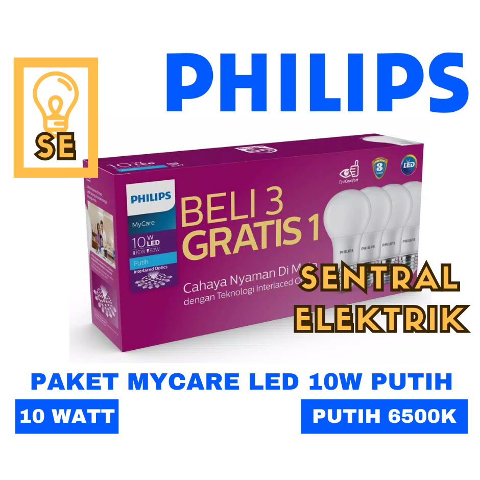 Jual (4pcs) PAKET Philips Led PUTIH 4w 5w 6w 7w 8w 9w 10w 11w 12w 14.5w ...