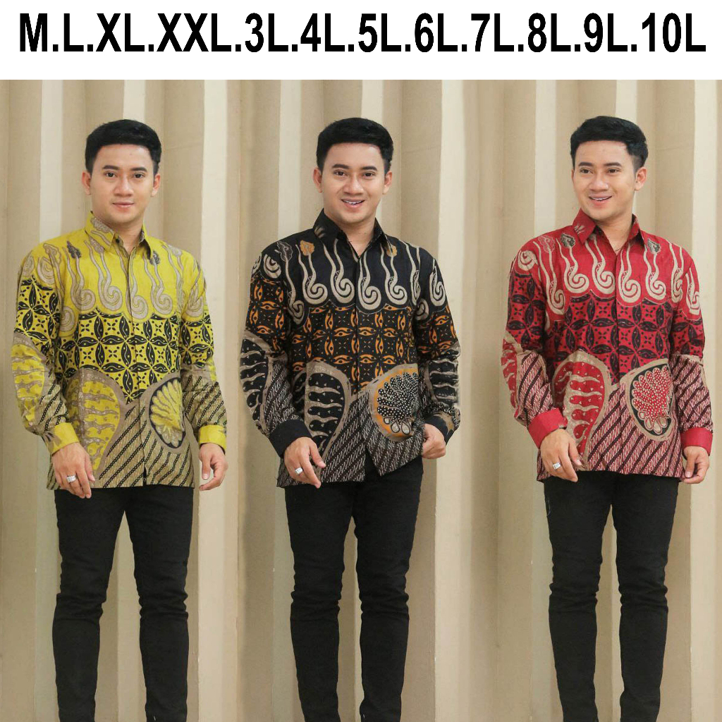 Jual Kemeja Batik Big Size - Ukuran M L XL XXL 3L 4L 5L 10L - Atasan ...