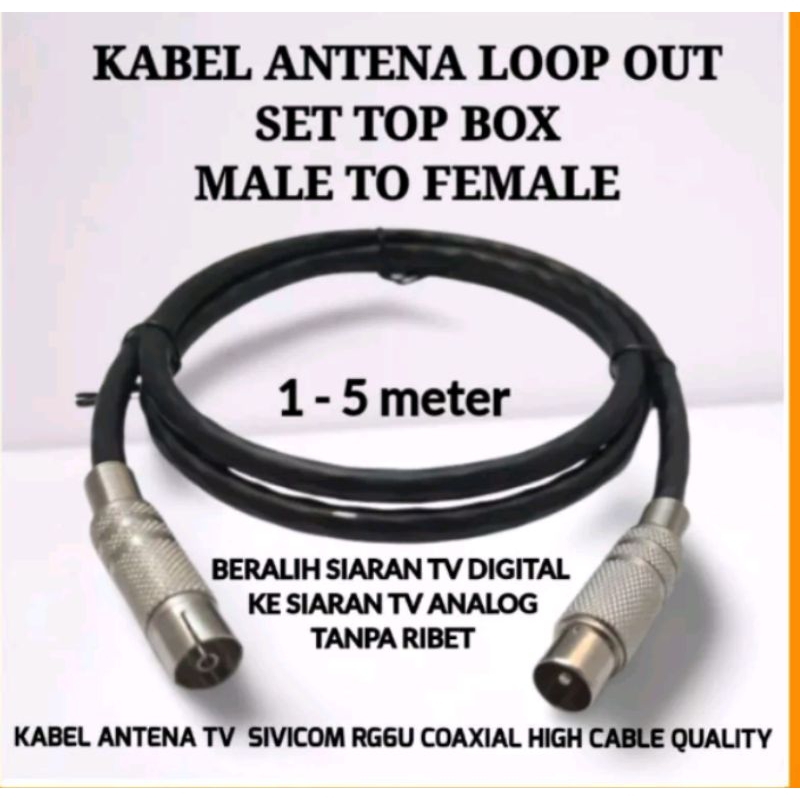 Jual Kabel Antena Loop Out Set Top Box Male To Female 1-5 Meter/Jumper ...