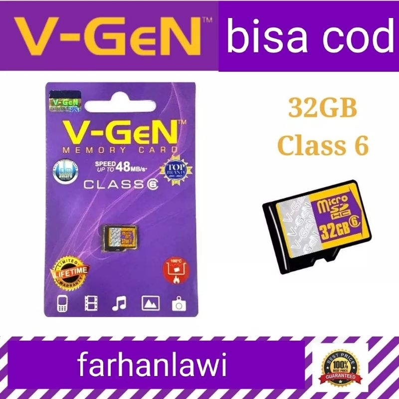 Jual Memory Card Micro SD V-GEN 8GB 16GB 32GB CLASS 6 Ori MMC V-GEN ...