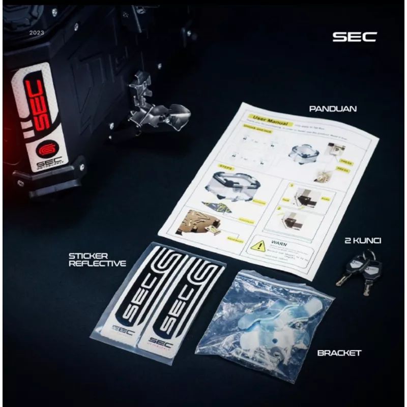 Jual BOX BELAKANG SEC STRIKE FORCE UNIVERSAL 45 LITER TOP BOX PREMIUM ...