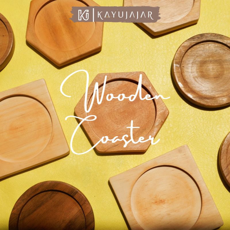 Jual KAYUJAJAR - [FREE CUSTOM GRAFIR] Wooden Coasters/ Tatakan Gelas ...