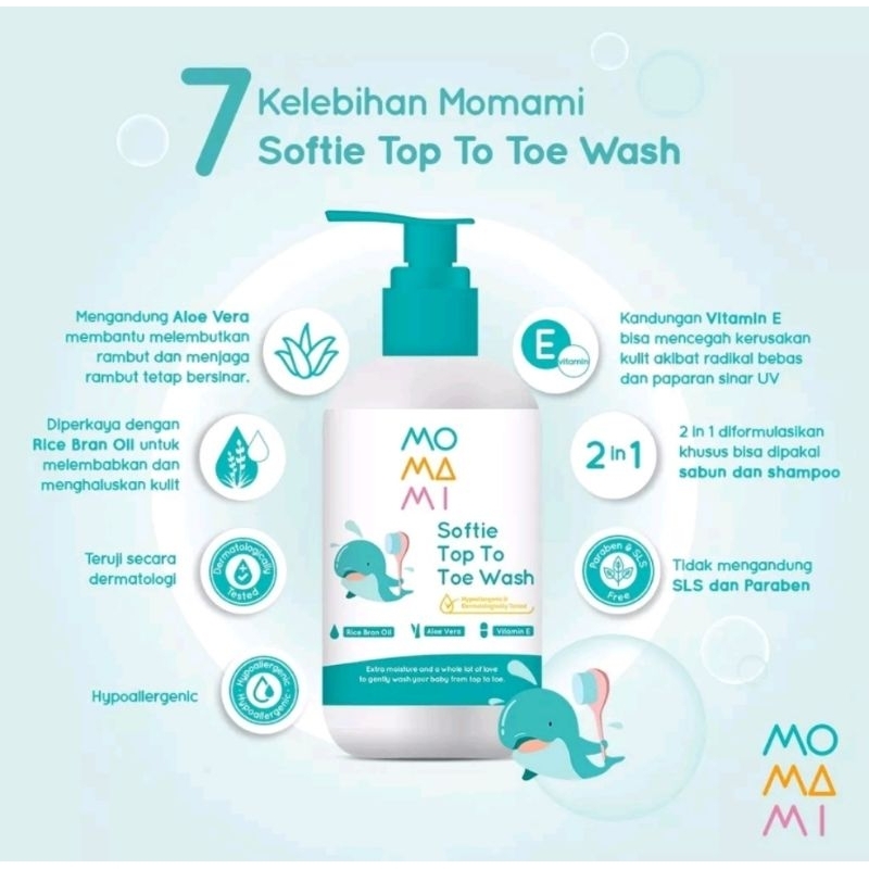 Jual MOMAMI BODY WASH, HAIR WASH, TOP TO TOE WASH 235ML | Shopee Indonesia