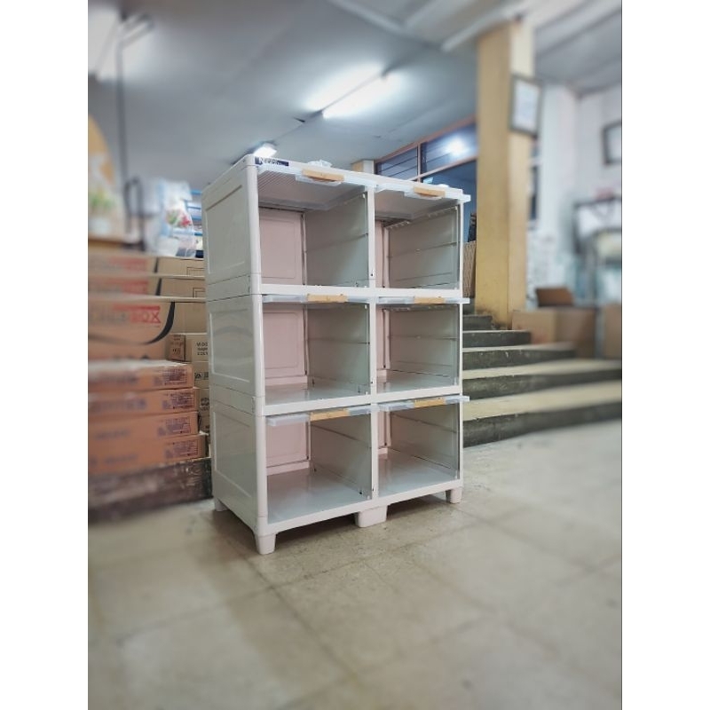 Jual [ KHUSUS INSTANT ] - Locker Box 3 Susun Plastik Pintu Transparan ...