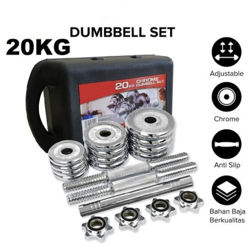 Jual 3 In 1 Dumbell/Barbel 20kg Set Lengkap Perlengakapan Gym | Shopee ...