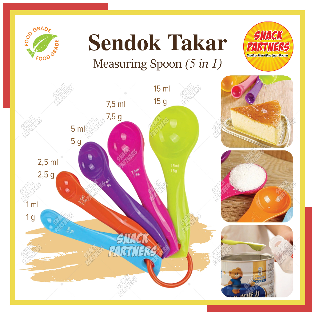 Jual Sendok Takar bumbu model Geser Sliding Measuring Spoon WMO