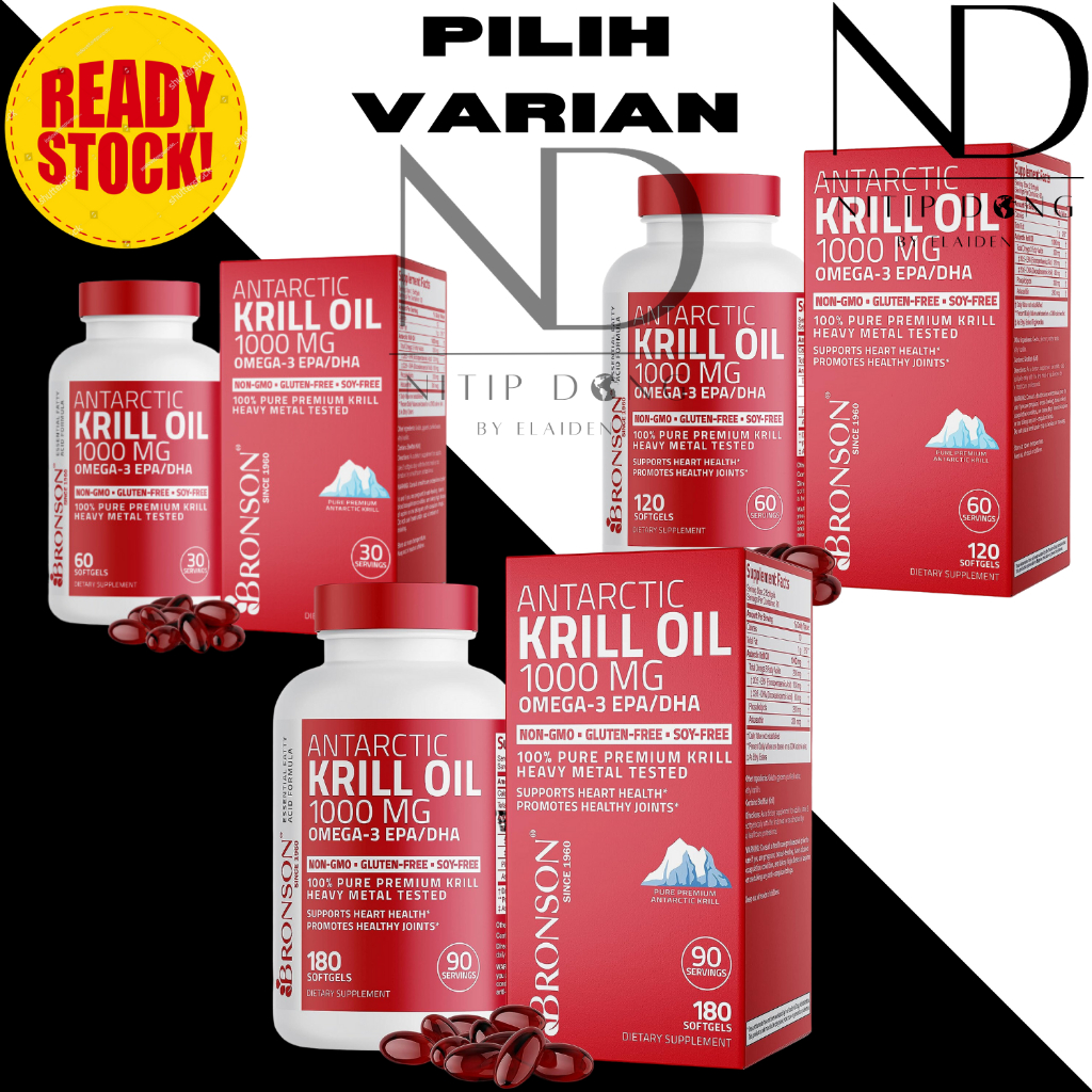 Jual Bronson Antarctic Krill Oil 1000MG Omega3 EPA/DHA Astaxanthin