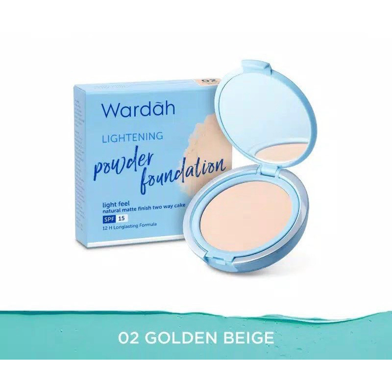 wardah refill lightening powder foundation light feel 02 golden beige