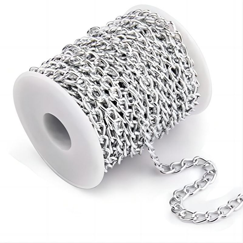 Jual 1 Roll / 5m Rantai Alumunium Rantai Kalung Meteran DIY Rantai ...