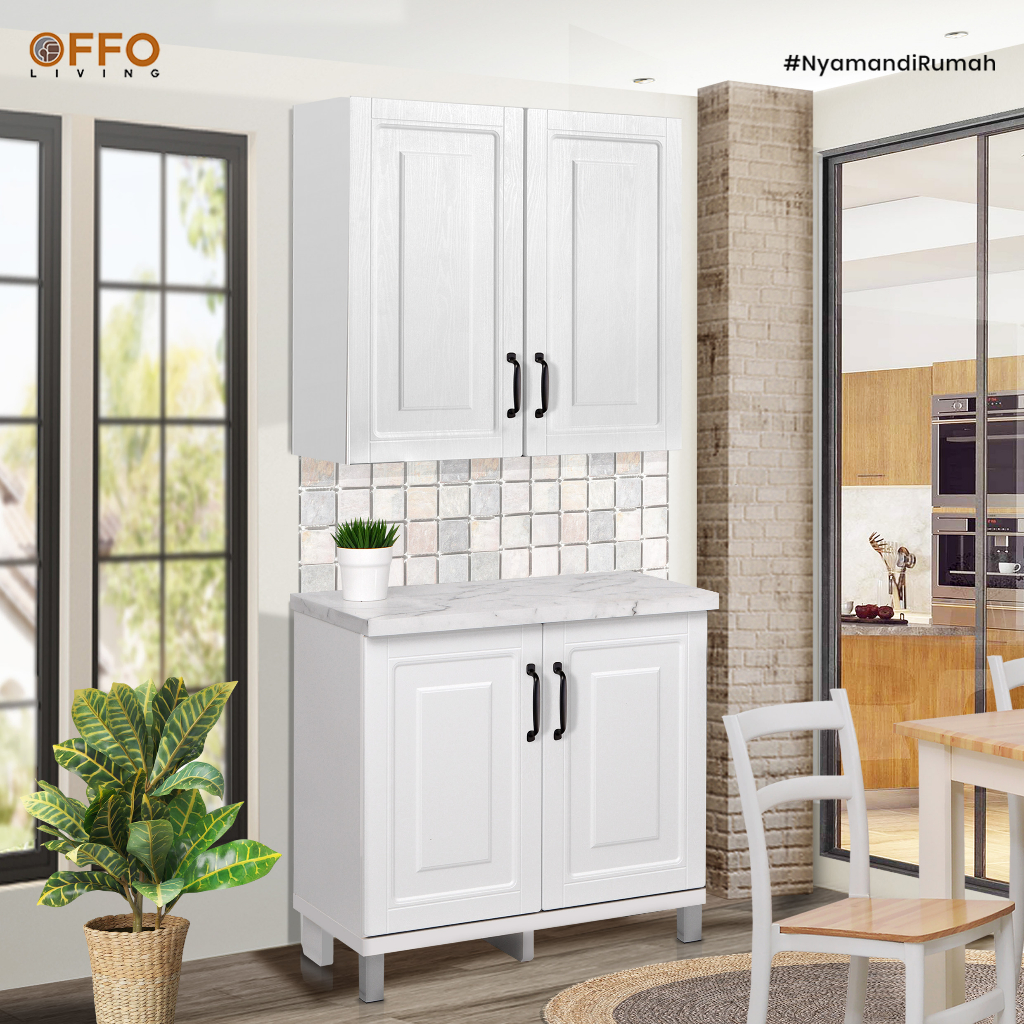 Offo Living - Kitchen Set Lemari Dapur Rak 2 Pintu Body Putih - 010810