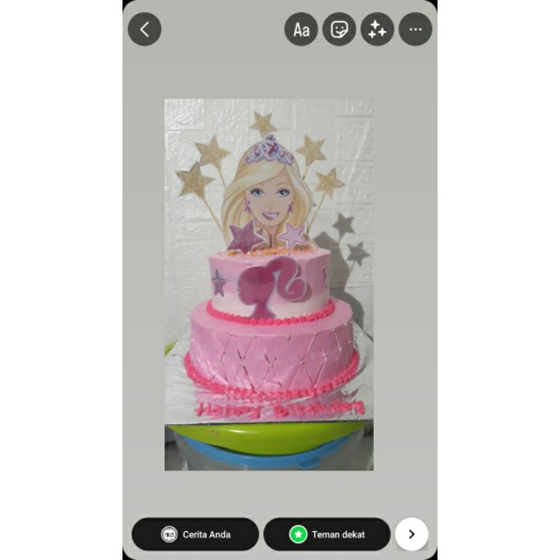 Jual BARBIE BIRTHDAY CAKE / KUE ULANG TAHUN BARBIE (BISA COSTUME