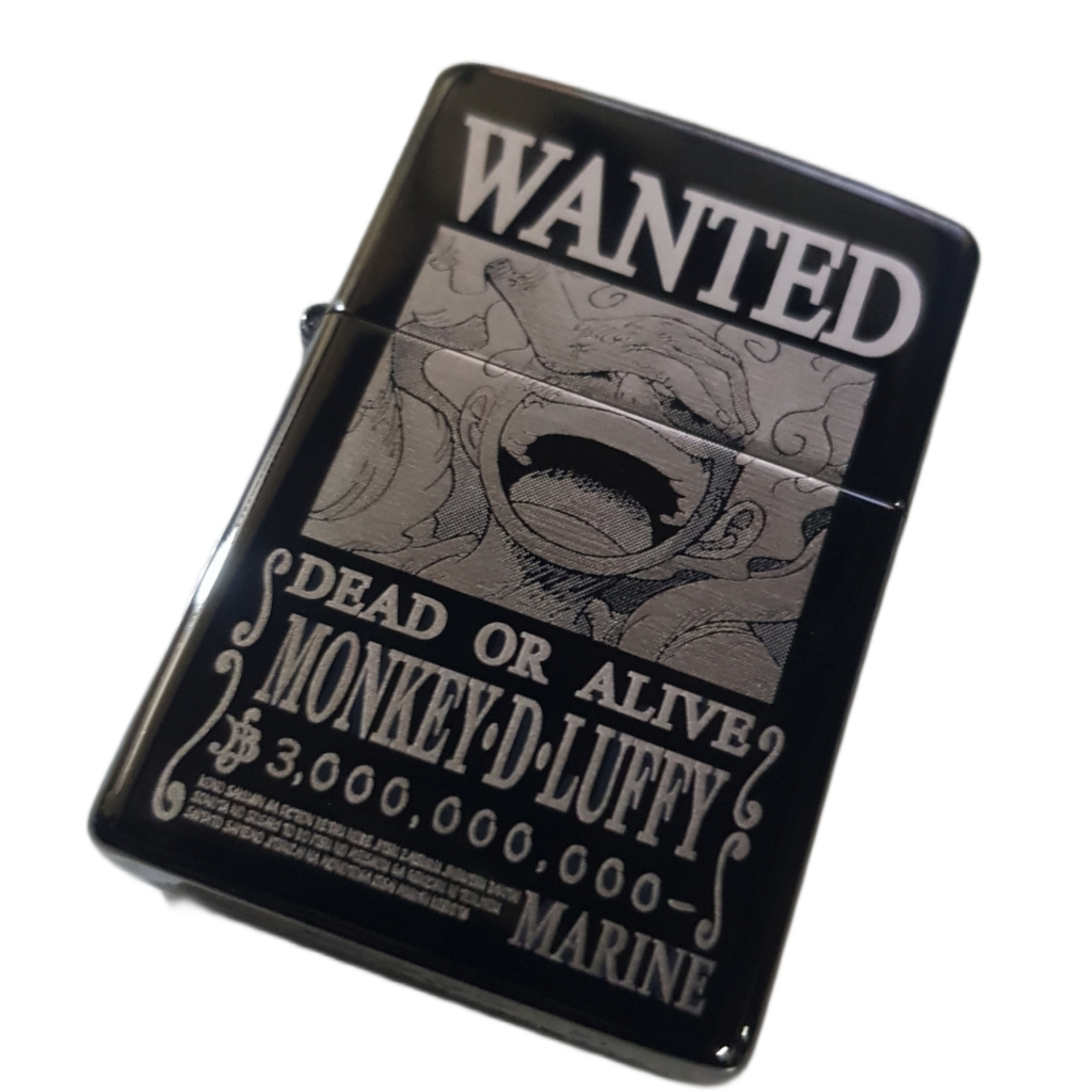 One Piece Wanted Luffy Engraved Gold Lighter Zippo – Anime Lighters