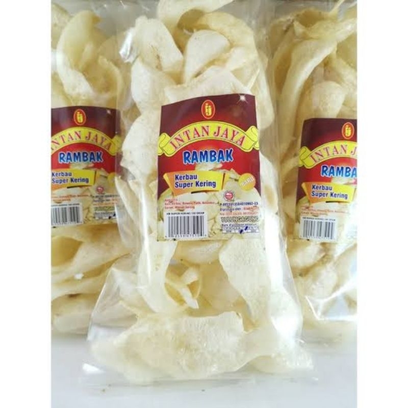 Jual KERUPUK RAMBAK INTAN JAYA KERBAU SUPER KERING 100 GRAM | Shopee ...