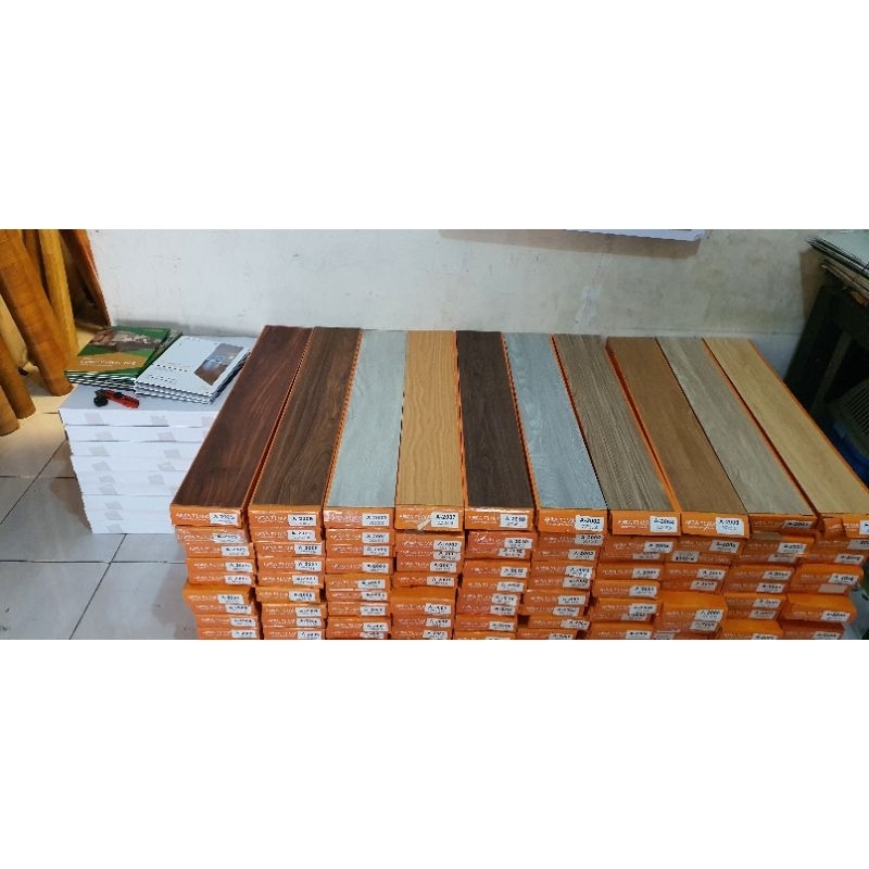 Jual Vinyl Lantai Plank Motif Kayu Tebal Mm Harga Per M Shopee