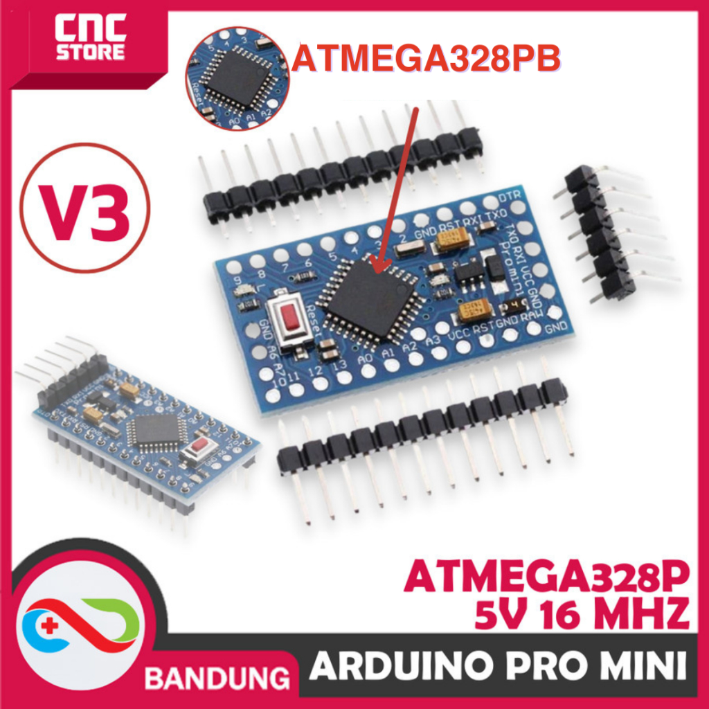 Jual ARDUINO PRO MINI V3 ATMEGA328P 5V BOARD | Shopee Indonesia