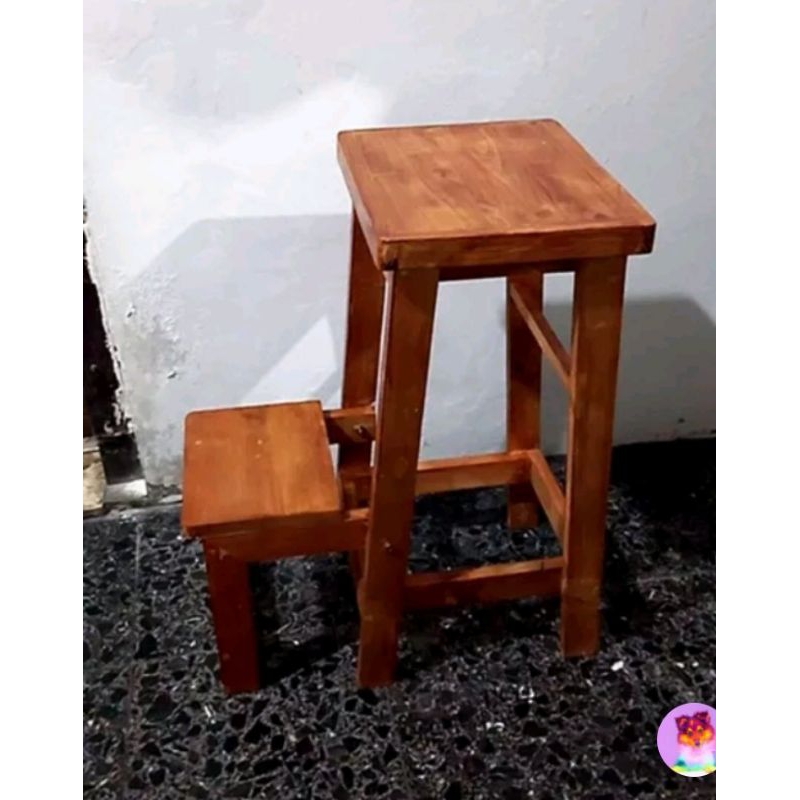 Jual Kursi tangga lipat kayu/Bangku tangga lipat tangga murah | Shopee ...